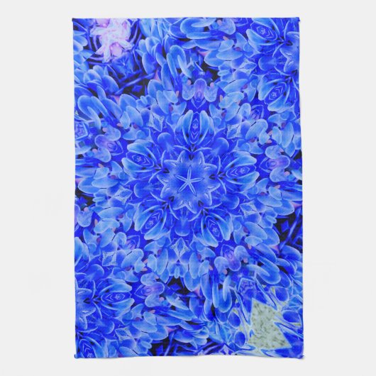Kaleidoscope Design Blue Paars Floral Art Theedoek (Verticaal)