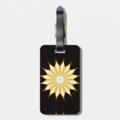 Kaleidoscope Design Bright Yellow Star Bagagelabel (Achterkant verticaal)
