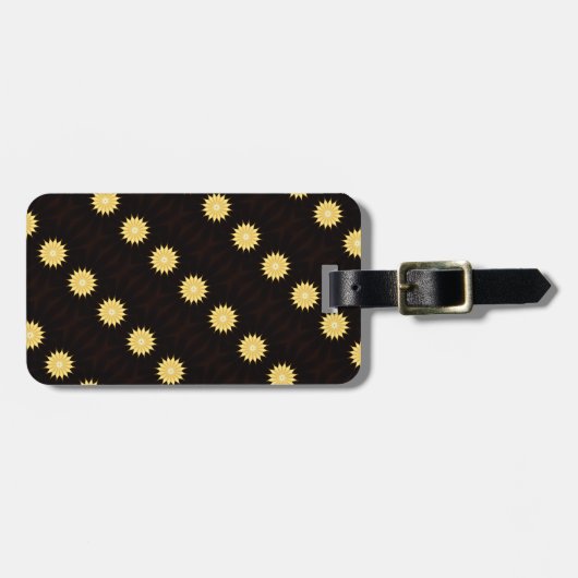 Kaleidoscope Design Bright Yellow Star Bagagelabel (Voorkant horizontaal)
