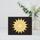 Kaleidoscope Design Bright Yellow Star Briefkaart (Staand voorkant)