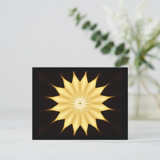 Kaleidoscope Design Bright Yellow Star Briefkaart (Staand voorkant)