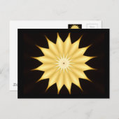 Kaleidoscope Design Bright Yellow Star Briefkaart (Voorkant / Achterkant)