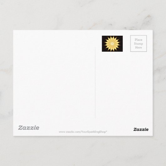 Kaleidoscope Design Bright Yellow Star Briefkaart (Achterkant)