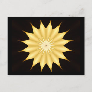 Kaleidoscope Design Bright Yellow Star Briefkaart