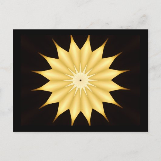 Kaleidoscope Design Bright Yellow Star Briefkaart (Voorkant)