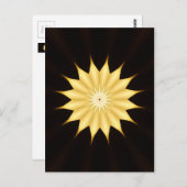 Kaleidoscope Design Bright Yellow Star Briefkaart (Voorkant / Achterkant)