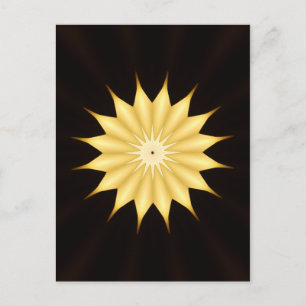 Kaleidoscope Design Bright Yellow Star Briefkaart