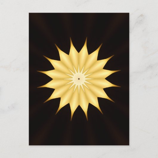 Kaleidoscope Design Bright Yellow Star Briefkaart (Voorkant)