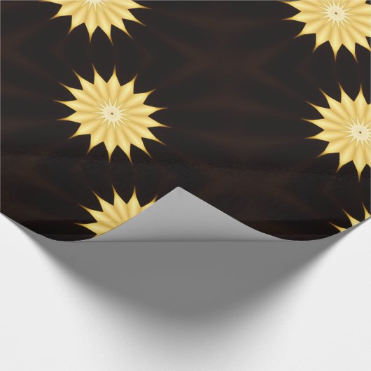 Kaleidoscope Design Bright Yellow Star Cadeaupapier (Hoek)