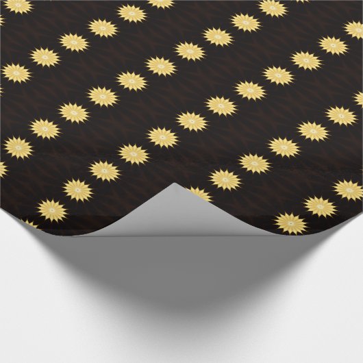 Kaleidoscope Design Bright Yellow Star Cadeaupapier (Hoek)