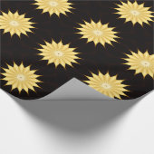 Kaleidoscope Design Bright Yellow Star Cadeaupapier (Hoek)