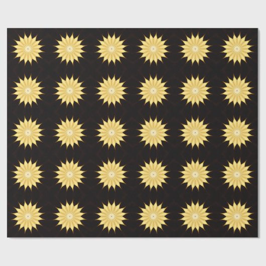 Kaleidoscope Design Bright Yellow Star Cadeaupapier (Vlak)