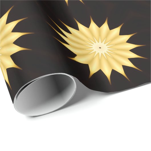 Kaleidoscope Design Bright Yellow Star Cadeaupapier (Rol Hoek)