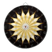 Kaleidoscope Design Bright Yellow Star Dartbord (Voorkant)