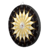 Kaleidoscope Design Bright Yellow Star Dartbord (Voorkant Rechts)