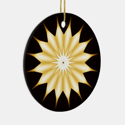 Kaleidoscope Design Bright Yellow Star Keramisch Ornament (Rechts)