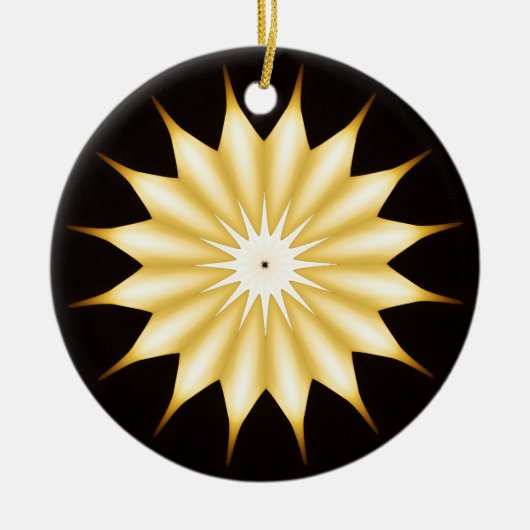 Kaleidoscope Design Bright Yellow Star Keramisch Ornament (Voorkant)