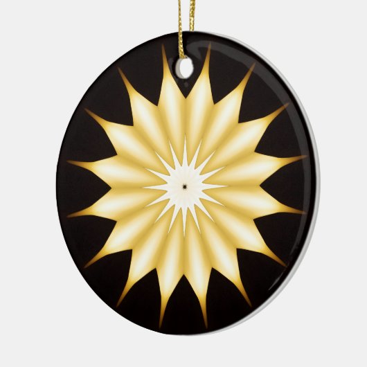 Kaleidoscope Design Bright Yellow Star Keramisch Ornament (Links)