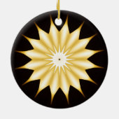 Kaleidoscope Design Bright Yellow Star Keramisch Ornament (Achterkant)