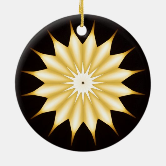 Kaleidoscope Design Bright Yellow Star Keramisch Ornament (Achterkant)