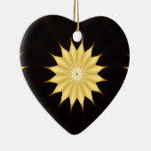 Kaleidoscope Design Bright Yellow Star Keramisch Ornament (Rechts)
