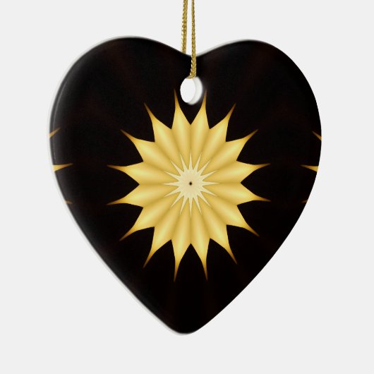 Kaleidoscope Design Bright Yellow Star Keramisch Ornament (Rechts)