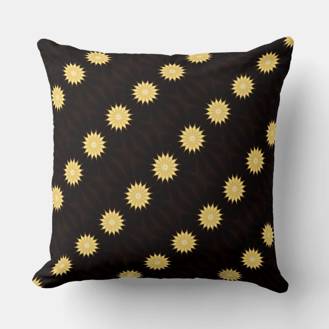 Kaleidoscope Design Bright Yellow Star Kussen (Voorkant)