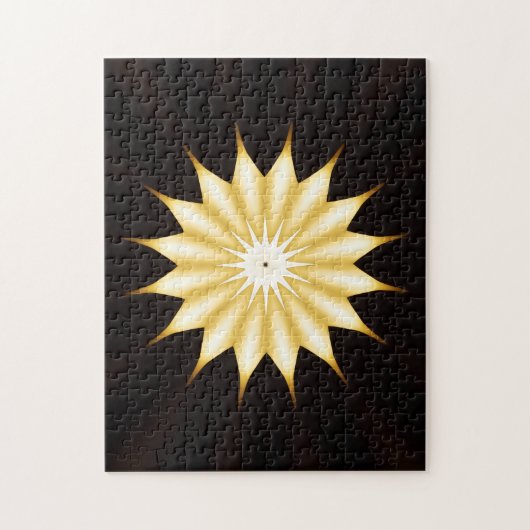 Kaleidoscope Design Bright Yellow Star Legpuzzel (Verticaal)