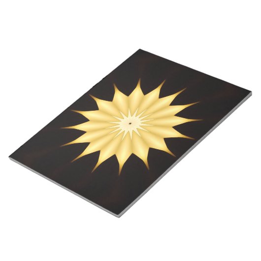 Kaleidoscope Design Bright Yellow Star Notitieblok (Schuin)