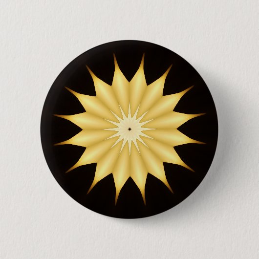 Kaleidoscope Design Bright Yellow Star Ronde Button 5,7 Cm (Voorkant)