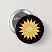 Kaleidoscope Design Bright Yellow Star Ronde Button 5,7 Cm (Voorkant /achterkant)