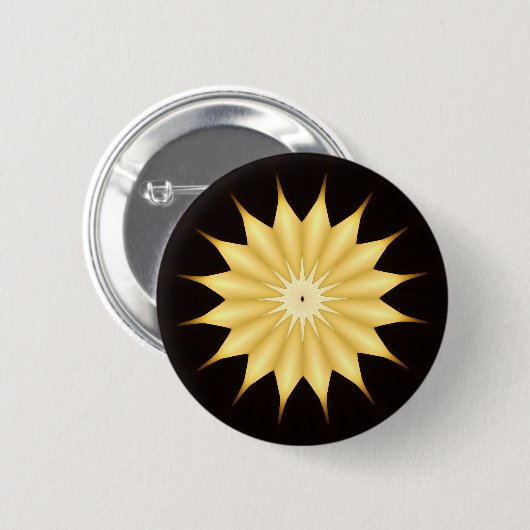 Kaleidoscope Design Bright Yellow Star Ronde Button 5,7 Cm (Voorkant /achterkant)