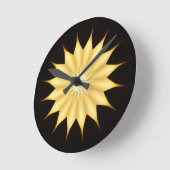 Kaleidoscope Design Bright Yellow Star Ronde Klok (Hoek)