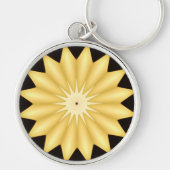 Kaleidoscope Design Bright Yellow Star Sleutelhanger (Voorkant)