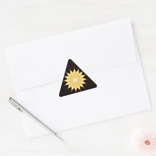 Kaleidoscope Design Bright Yellow Star Sticker (Envelop)