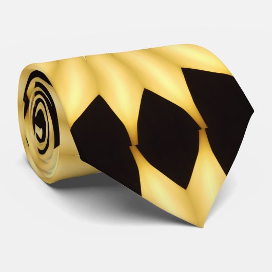 Kaleidoscope Design Bright Yellow Star Stropdas (Opgerold)