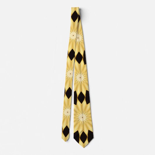 Kaleidoscope Design Bright Yellow Star Stropdas (Achterkant)