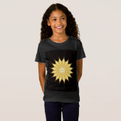 Kaleidoscope Design Bright Yellow Star T-shirt (Voorkant volledig)