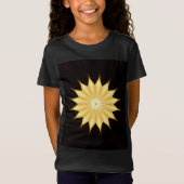Kaleidoscope Design Bright Yellow Star T-shirt (Voorkant)