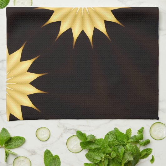 Kaleidoscope Design Bright Yellow Star Theedoek (Gevouwen)