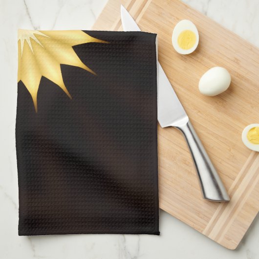 Kaleidoscope Design Bright Yellow Star Theedoek (Quarter Fold)