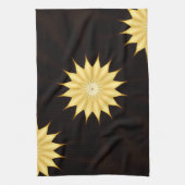 Kaleidoscope Design Bright Yellow Star Theedoek (Verticaal)