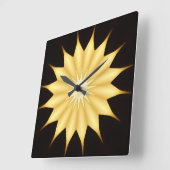 Kaleidoscope Design Bright Yellow Star Vierkante Klok (Hoek)
