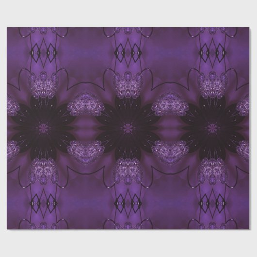 Kaleidoscope Design Chic Elegant Shiny Paars Cadeaupapier (Vlak)