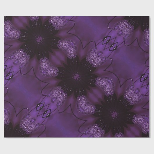 Kaleidoscope Design Chic Elegant Shiny Paars Cadeaupapier (Vlak)