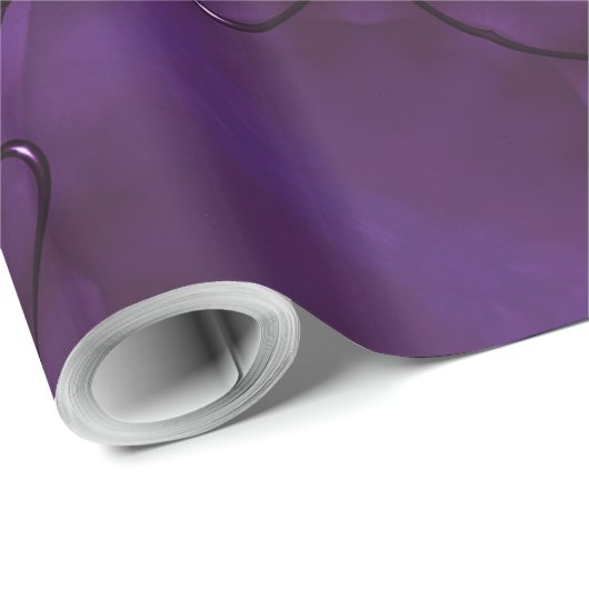 Kaleidoscope Design Chic Elegant Shiny Paars Cadeaupapier (Rol Hoek)