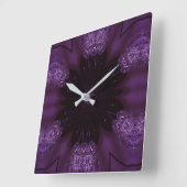 Kaleidoscope Design Chic Elegant Shiny Paars Vierkante Klok (Hoek)