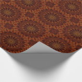 Kaleidoscope Design Dark Brown Floral Pattern Cadeaupapier (Hoek)
