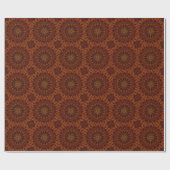 Kaleidoscope Design Dark Brown Floral Pattern Cadeaupapier (Vlak)