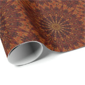 Kaleidoscope Design Dark Brown Floral Pattern Cadeaupapier (Rol Hoek)